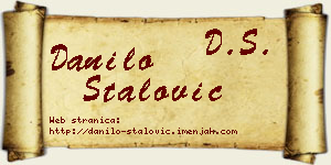 Danilo Stalović vizit kartica